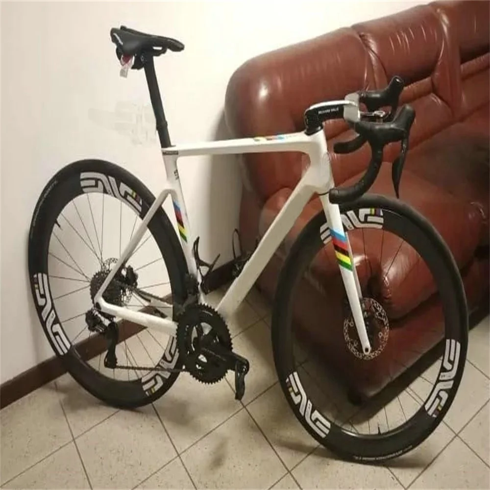 

2024 Рама Rainbow V4Rs Карбоновая рама Диск Road World Champions Велосипедная рама с рулем 50 мм Карбоновая дисковая колесная пара