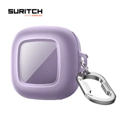 For SHOKZ OpenFit Case Slim Stylish Shock-Absorbing Protective Cover Shockproof Magnetic Lid Lock Cases with Anti-Lost Keychain
