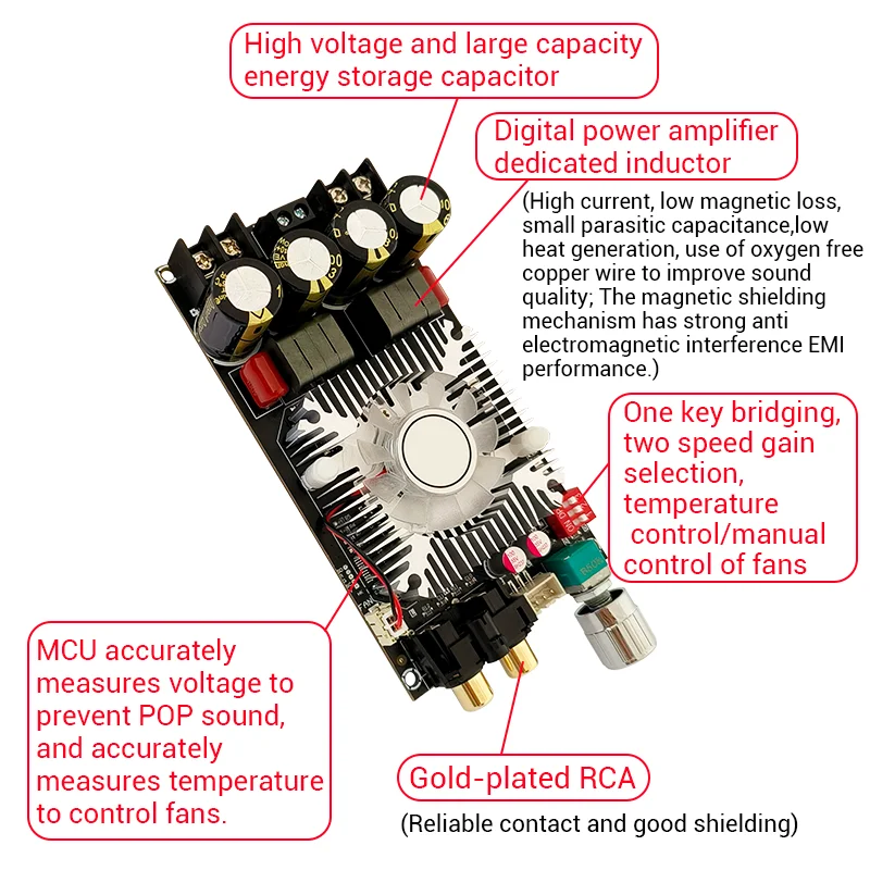 ZK-1602 Pure Rear Digital Power Amplifier Board High Power