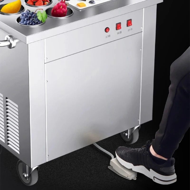 

1200W Commercial Ice Cream Maker with Automatic Double-Layer Square Pan for Making Thick-Cut Ice Cream 220V/110V(Customized)