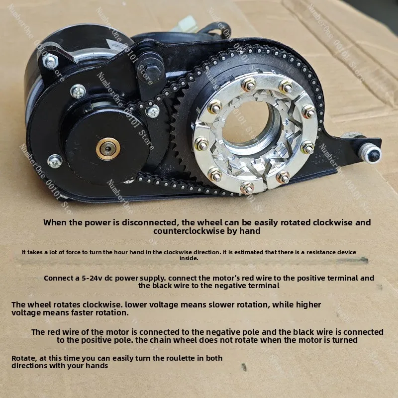Dc 12v24v450w high power reduction motor wheel four-wheel drive wheelchair chain gear motor toy restoration