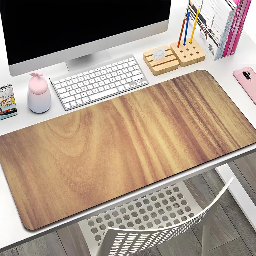 

Wood Pattern Design Mouse Pad Large Anti-Slip Rubber Gaming MousePad Durable Desk Pad Thick Seam Edge Suitable For Office And Ga