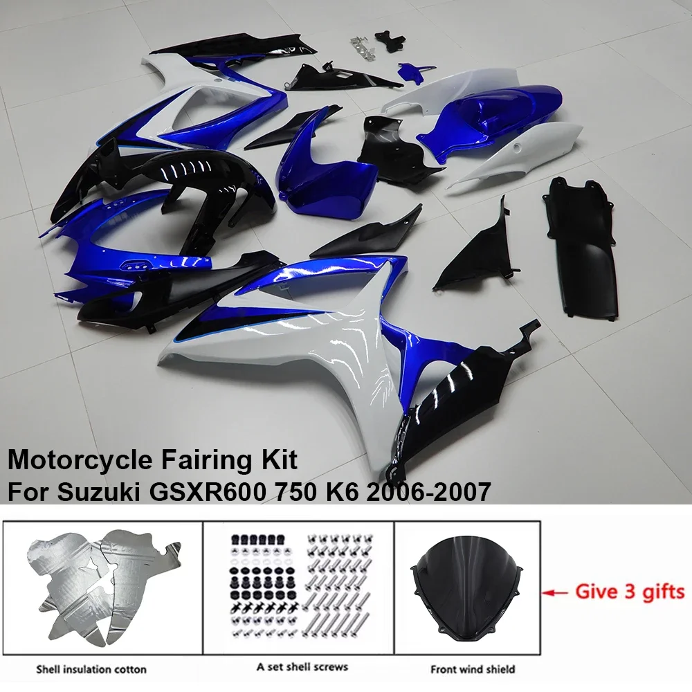 

Motorcycle Fairing Set Body Kit Plastic For Suzuki GSX-R600 R750 2006-2007 K6 Accessories Injection Bodywork S0606-128a