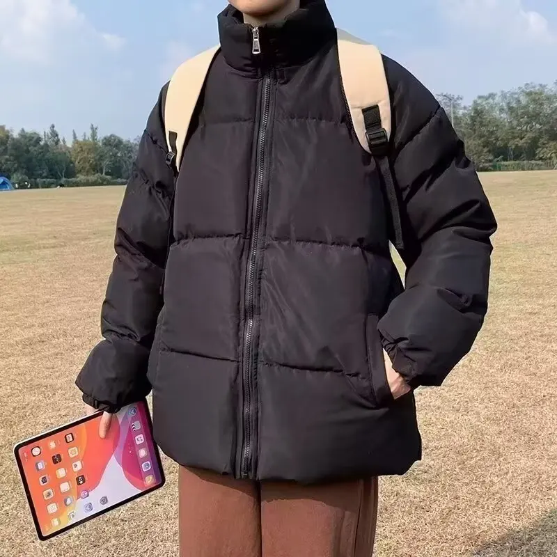 

Thiened Cotton Jaet for Men Autumn Winter Large Size Warm Stand Collar Couples Ins Matched Cotton Outerwear Stand Fit