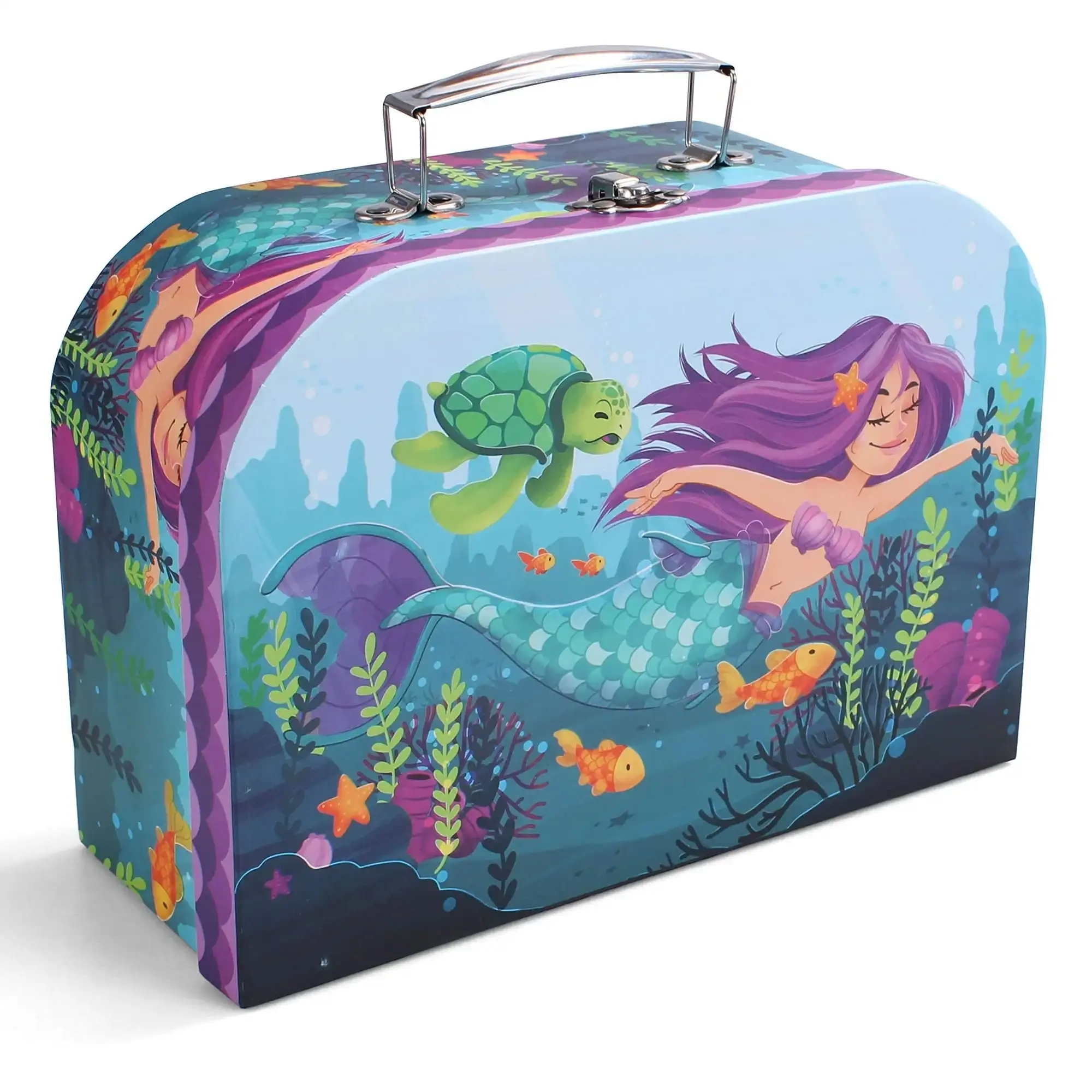 Joyfy Kinder-Teeset, Meerjungfrau-Teeparty-Set, Prinzessin, Rollenspiel, Blech-Teekannen-Set, Küchenspielzeug für Mädchen, Kleinkinder, 2, 3, 4, 5 und 6 Jahre alt