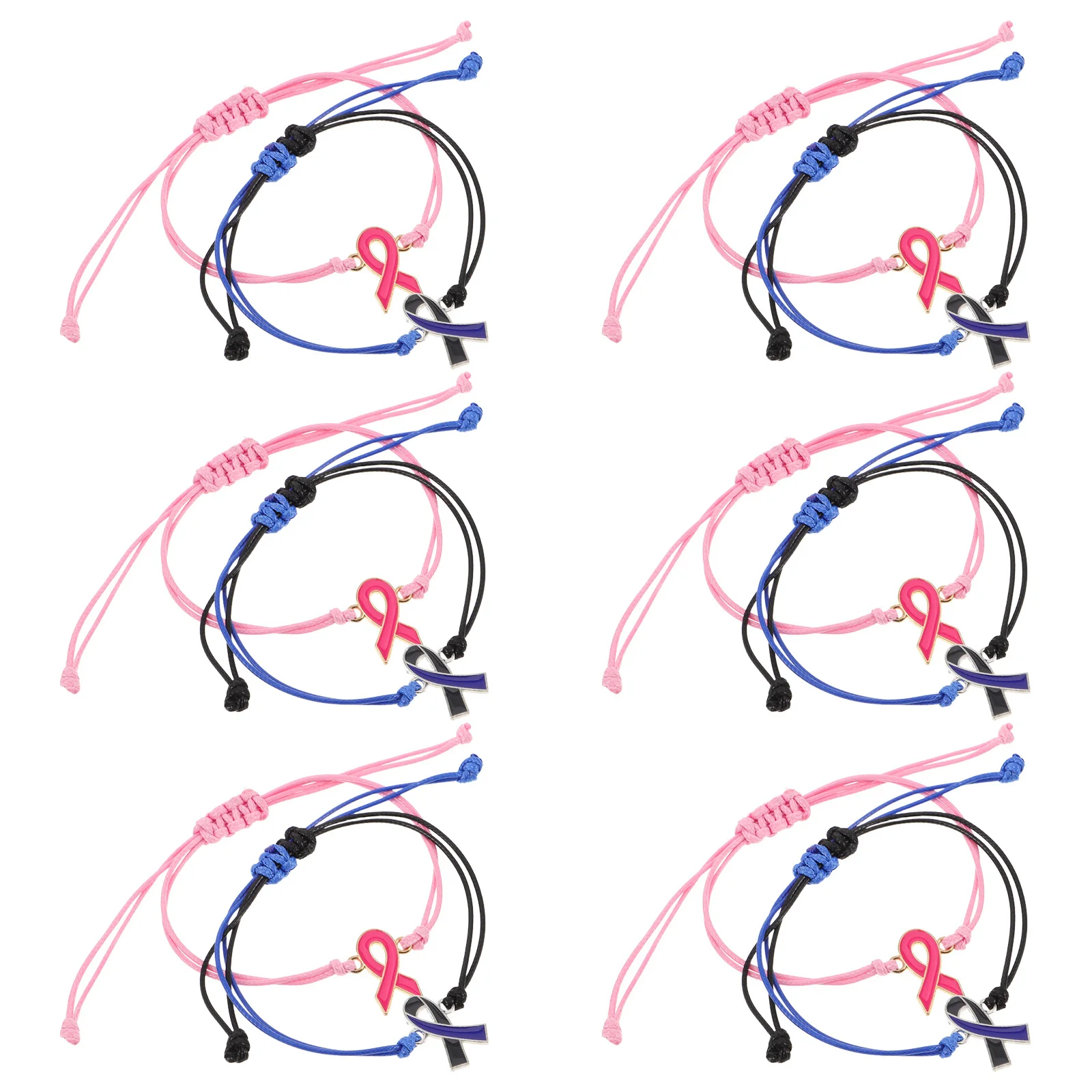 

12Pcs Handmade Braided Rope Bracelets Adjustable Ptsd Awareness Mental Health Jewelry Inspirational Wristbands