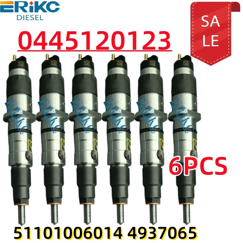 6PCS 0445120123 Fuel Injection Systems 00986AD1048 Injector Assembly 0445120022 For Injector OEM Number 51101006014 4937065