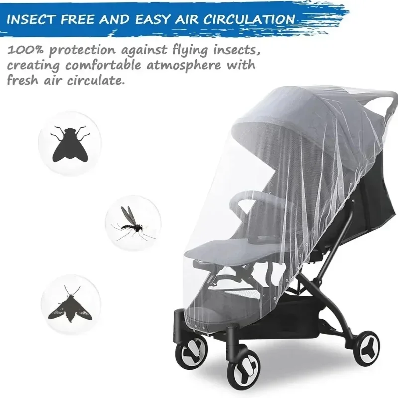 1-20PCS Universal Mosquito Net Cover Full Half Enclosure Breathable Fine Mesh for Infant Carriage Outdoor Travel Protection