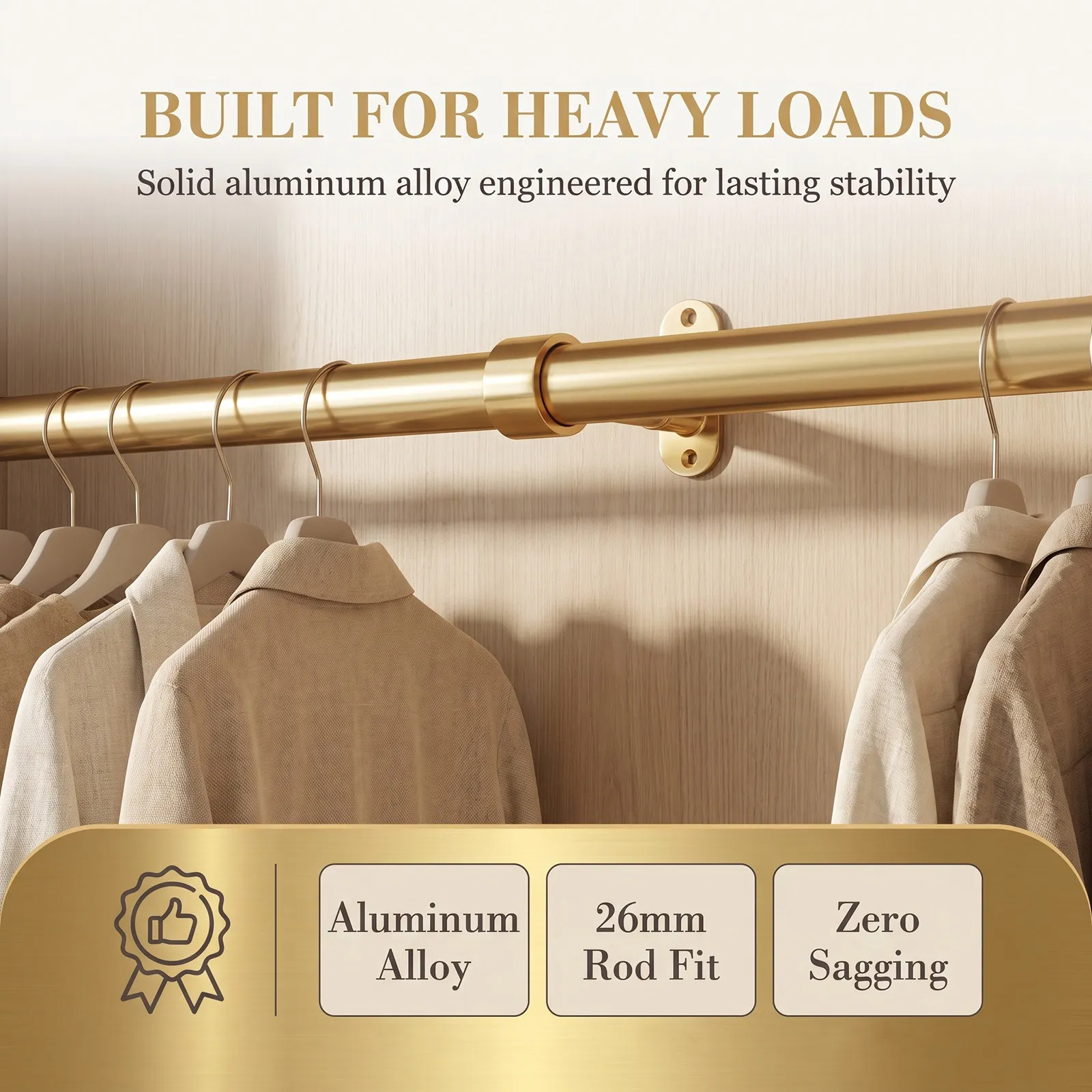 2pcs Aluminum Alloy Closet Rod Brackets Shower Curtain Rod Bracket Clothes Poles Hanger Pipe Holders
