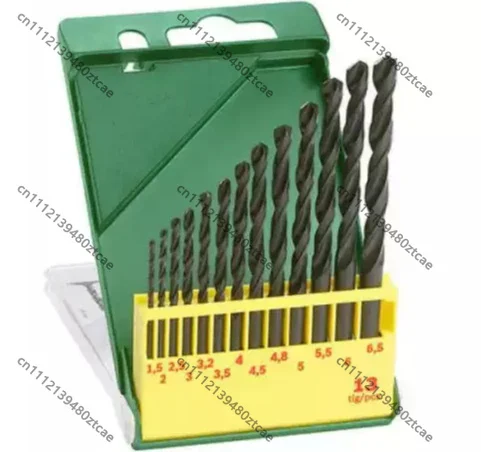 13Pcs HSS-R Twist Drill Bit Set High Speed Steel Drill Bits Kit For Metal Drilling