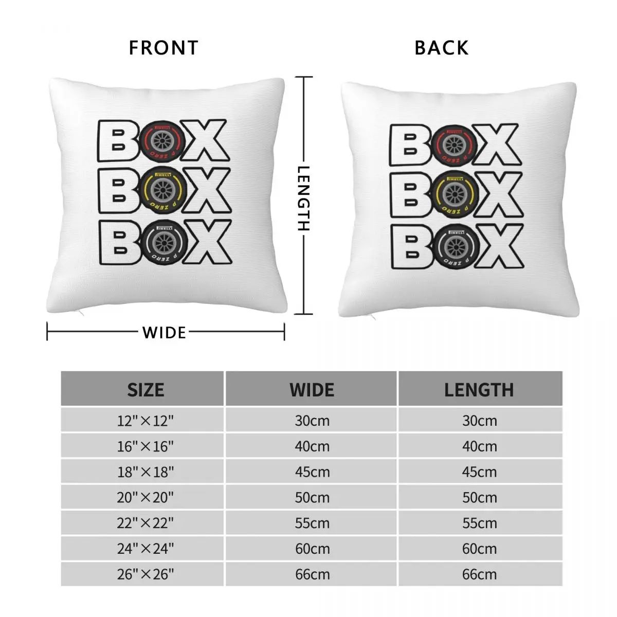 Box Box Box F1 Square Pillowcase Pillow Cover Polyester Cushion Zip Decorative Comfort Throw Pillow for Home Bedroom