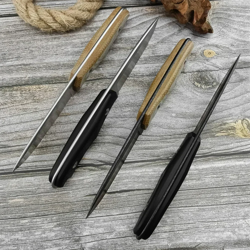 New High Hardness Fixed Blade D2 Blade G10 / Flax Handle EDC Outdoor Camping Hunting Survival Cutting Emergency Rescue Tools