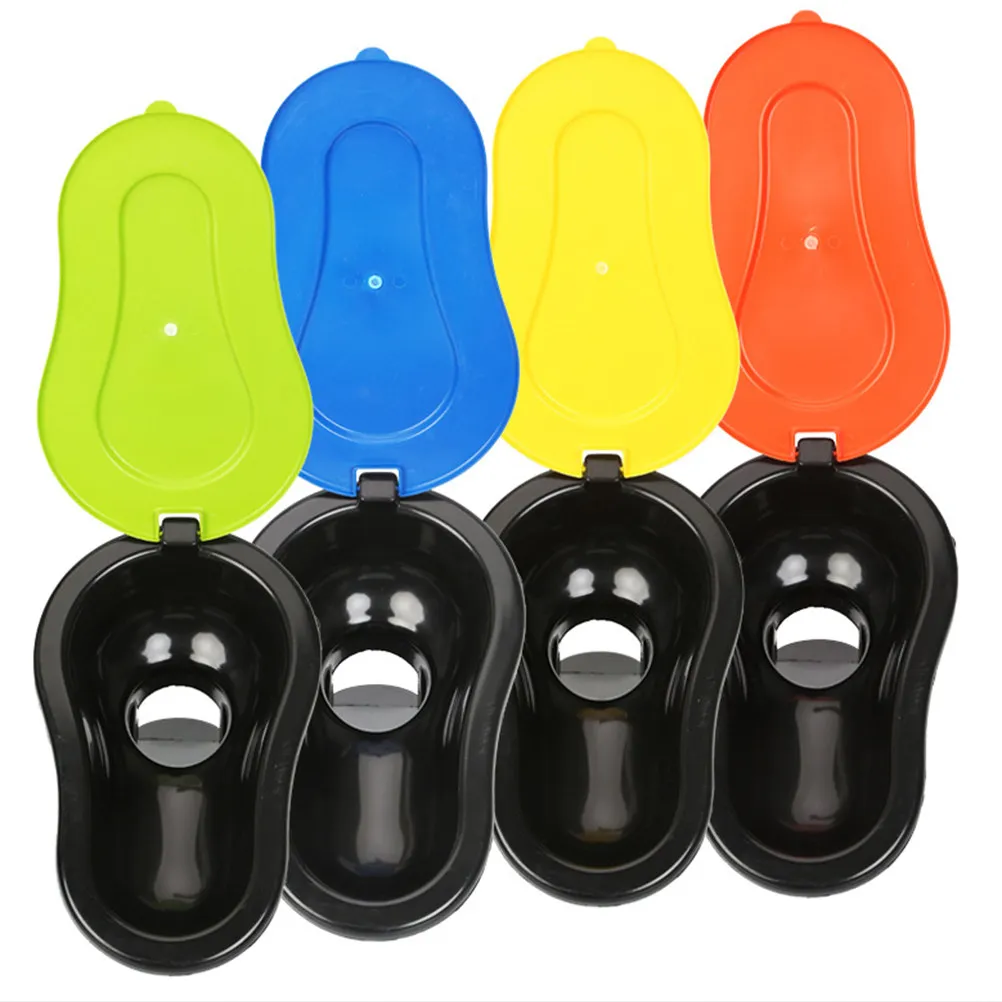 

2 шт. Усиленные пластиковые переносные туалеты для уличных работников, компактные временные туалеты с утолщенной конструкцией, легко переносимые, малогабаритные