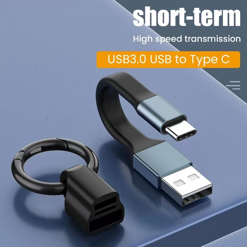 Portable Fast Charging Keychain USB Charging Data Cable For POCO Micro USB Type C Short Cabo Cord For Samsung S21 Xiaomi Huawei