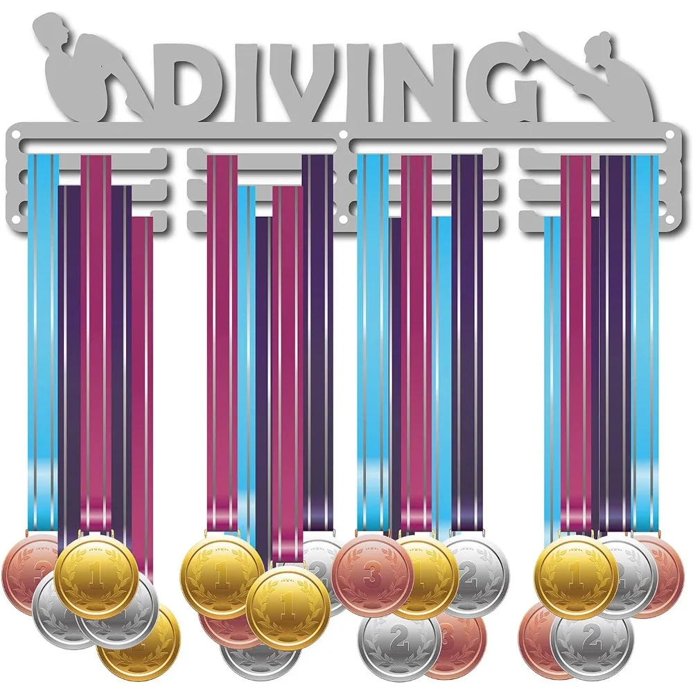 

Medal Holder Sport Diving Swimming Athlete Awards Display Stand Wall Rack Mount Hanger Decor for Champions Home Badge 3 Rung