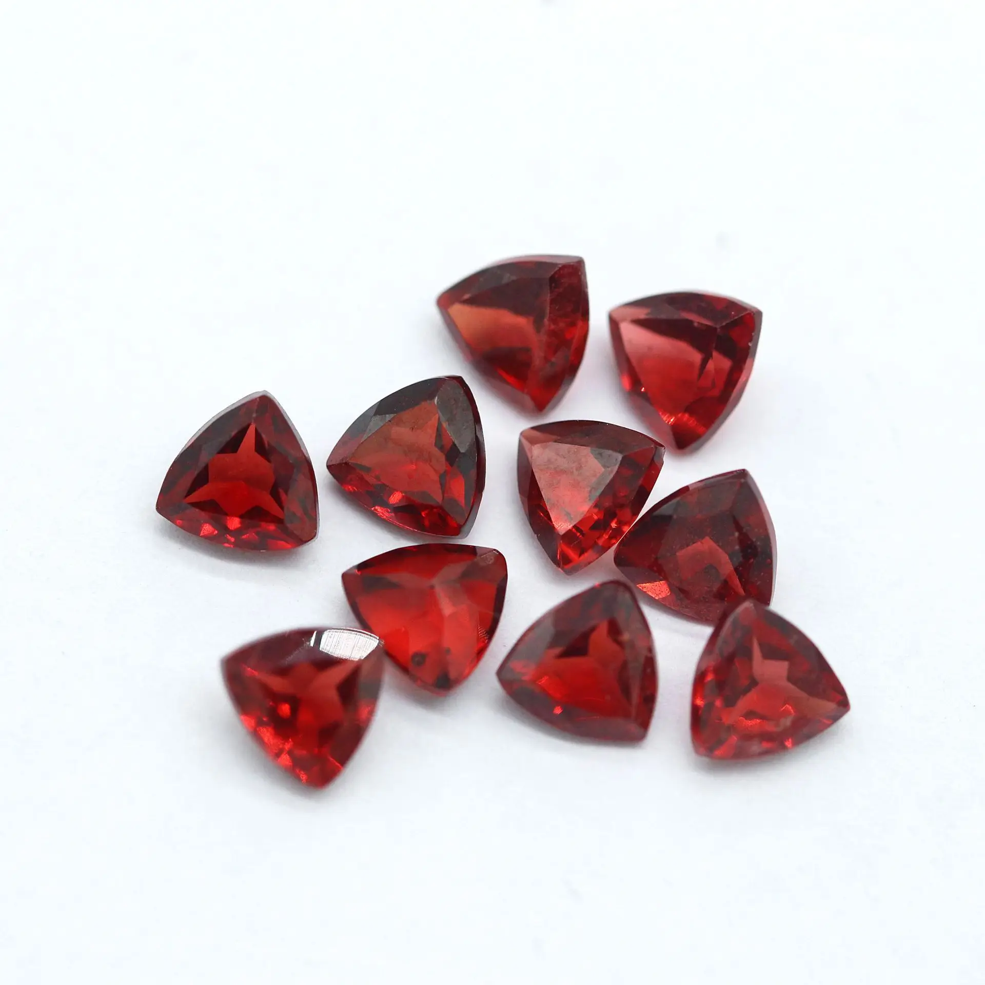 Natural Garnet Fat Triangle Ring Face Mozambique Garnet Loose Stone