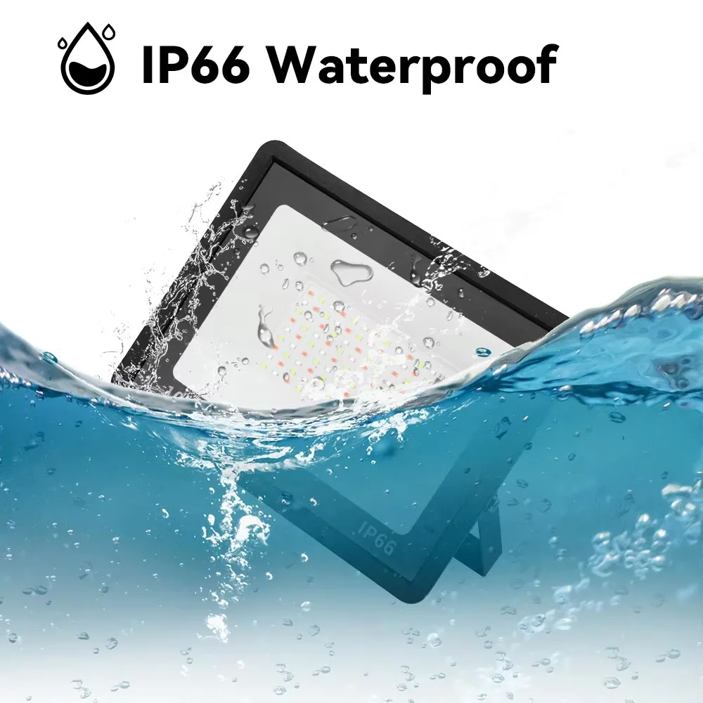 RGB كشاف ضوء مقاوم للماء IP66 في الهواء الطلق التحكم عن بعد الكاشف 100 واط/50 واط/30 واط/10 واط الأضواء التيار المتناوب 220 فولت عكس الضوء حديقة الإضاءة