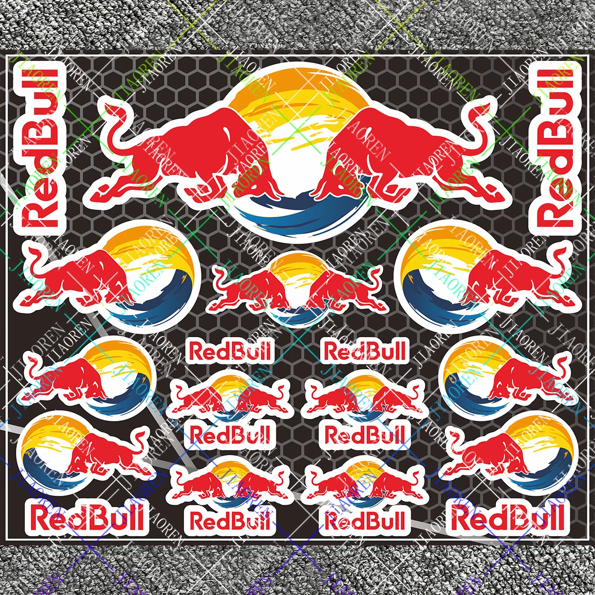 

Рождество Хэллоуин Красный Бык Стикер F1 Автомобильная Наклейка Шлем Логотип