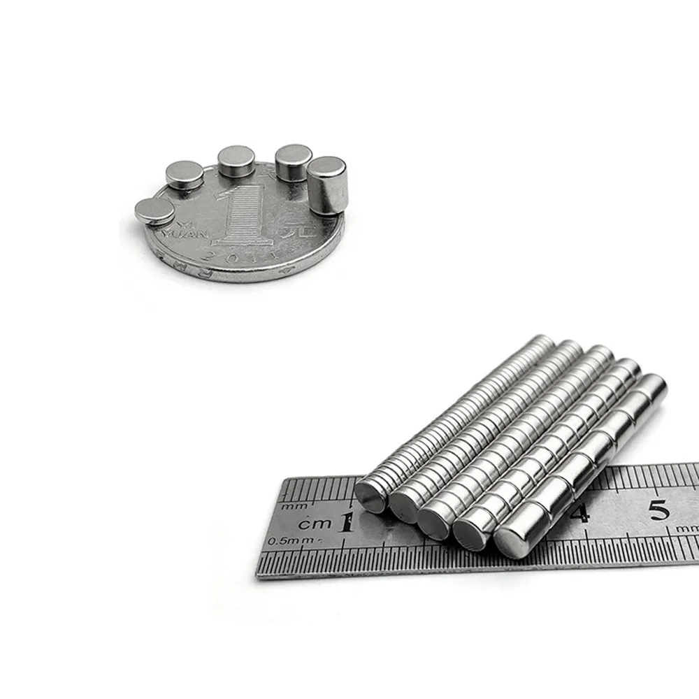 Ímãs fortes redondos do neodímio magnético da terra rara poderoso diâmetro 5mm do ímã de 10 pces n52 5mm grosso 1/1.5/2/3/5/6mm