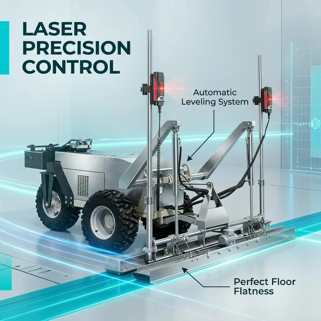 Automatic Concrete Laser Screed Laser Leveling Machine Durable Heavy Duty for Outdoor Warehouse Floor 2.5m Width