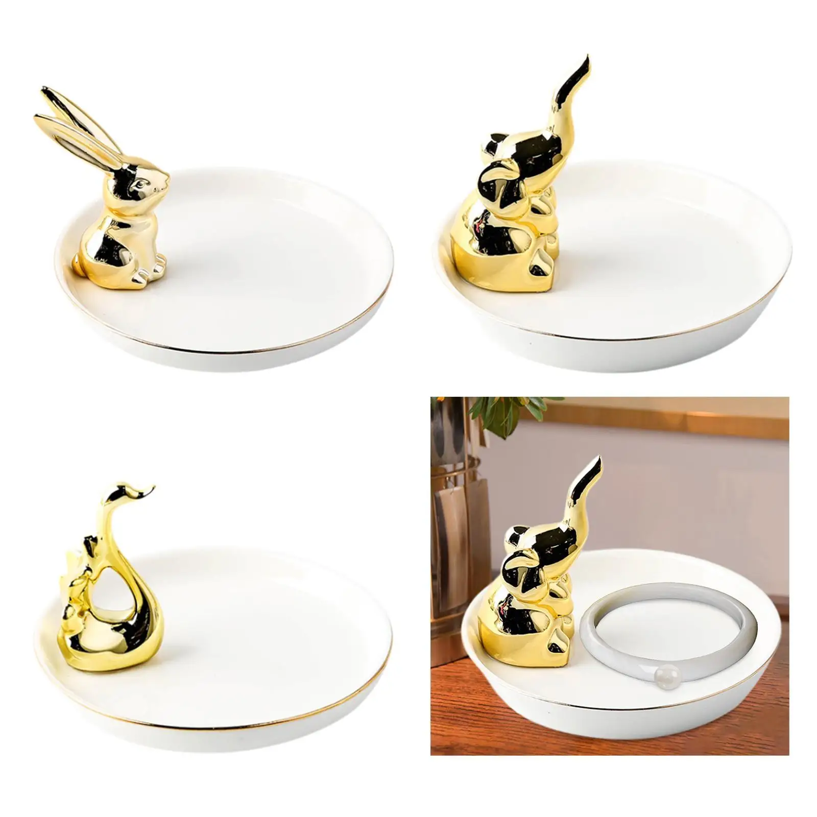 طبق المجوهرات منظم المجوهرات طبق حلية سطح المكتب لمفاتيح قلادة الساعة