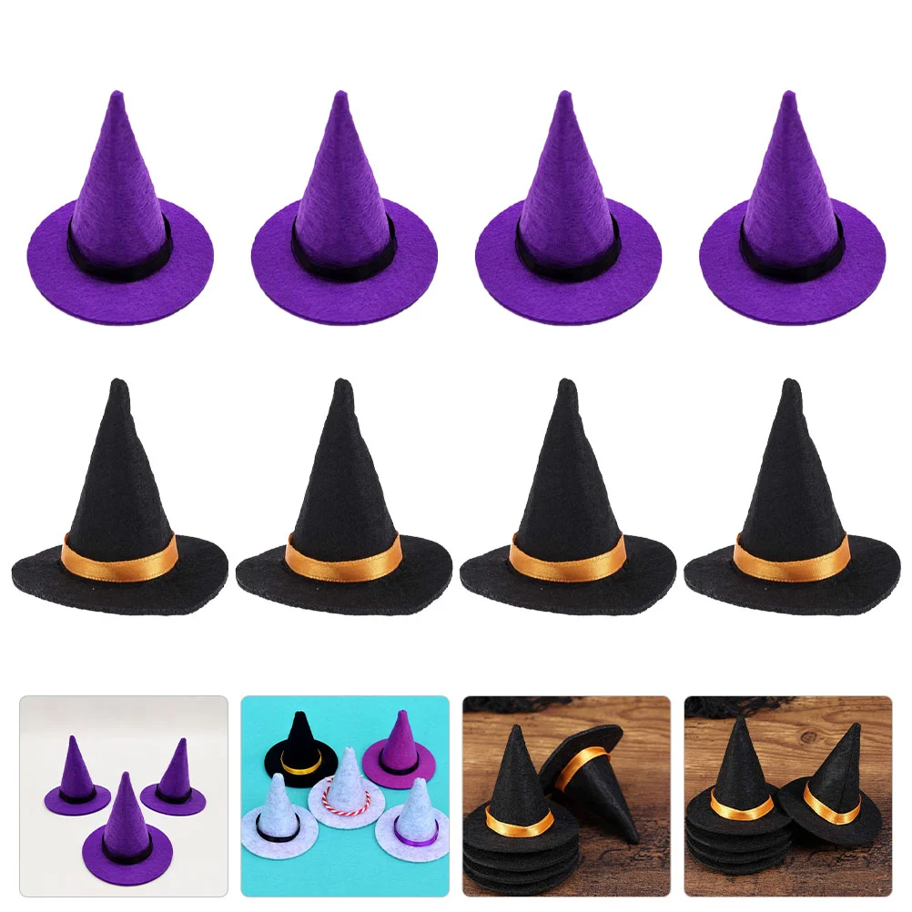 8 Pcs Mini Witch Hat Photographing Party Toy Miniature Gathering Tiny Halloween Felt Lovely Child Guinea Pig Toys