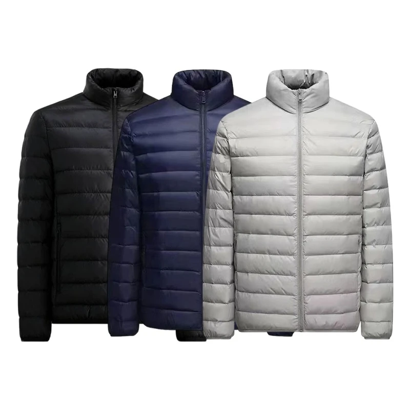 

Деловая повседневная мужская легкая водостойкая компактная куртка-пуховик мужская осенне-зимняя мужская модная парка с воротником-стойкой