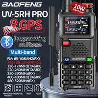 Baofeng UV-5RH PRO GPS Walkie Talkie Long Range 10W Multi Band Bluetooth Programming Wirless Copy Frequency AM FM NOAA Ham Radio