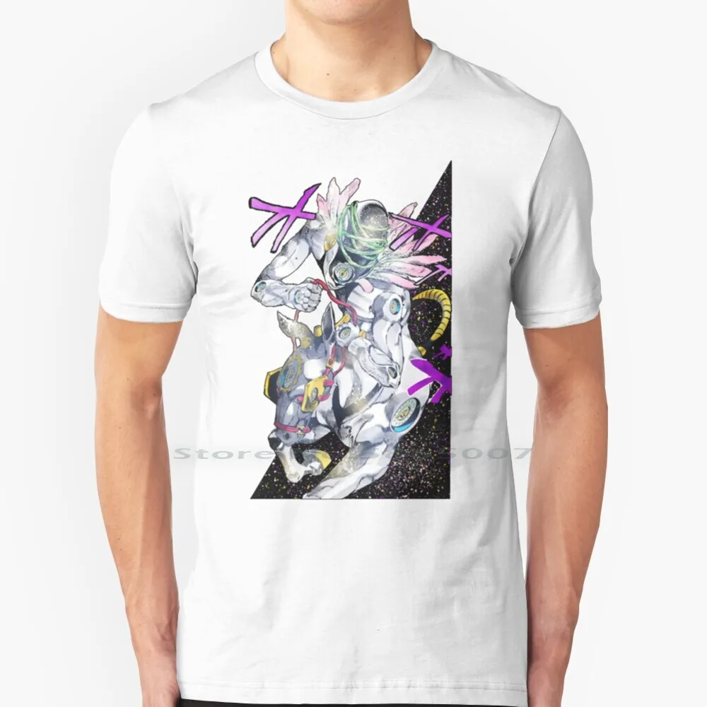 Made In Heaven Enrico Stone Ocean Part 6 Stand 100% Cotton T Shirt Jojos Bizzare Adventure Anime Jjba Manga Dio Brando Josuke