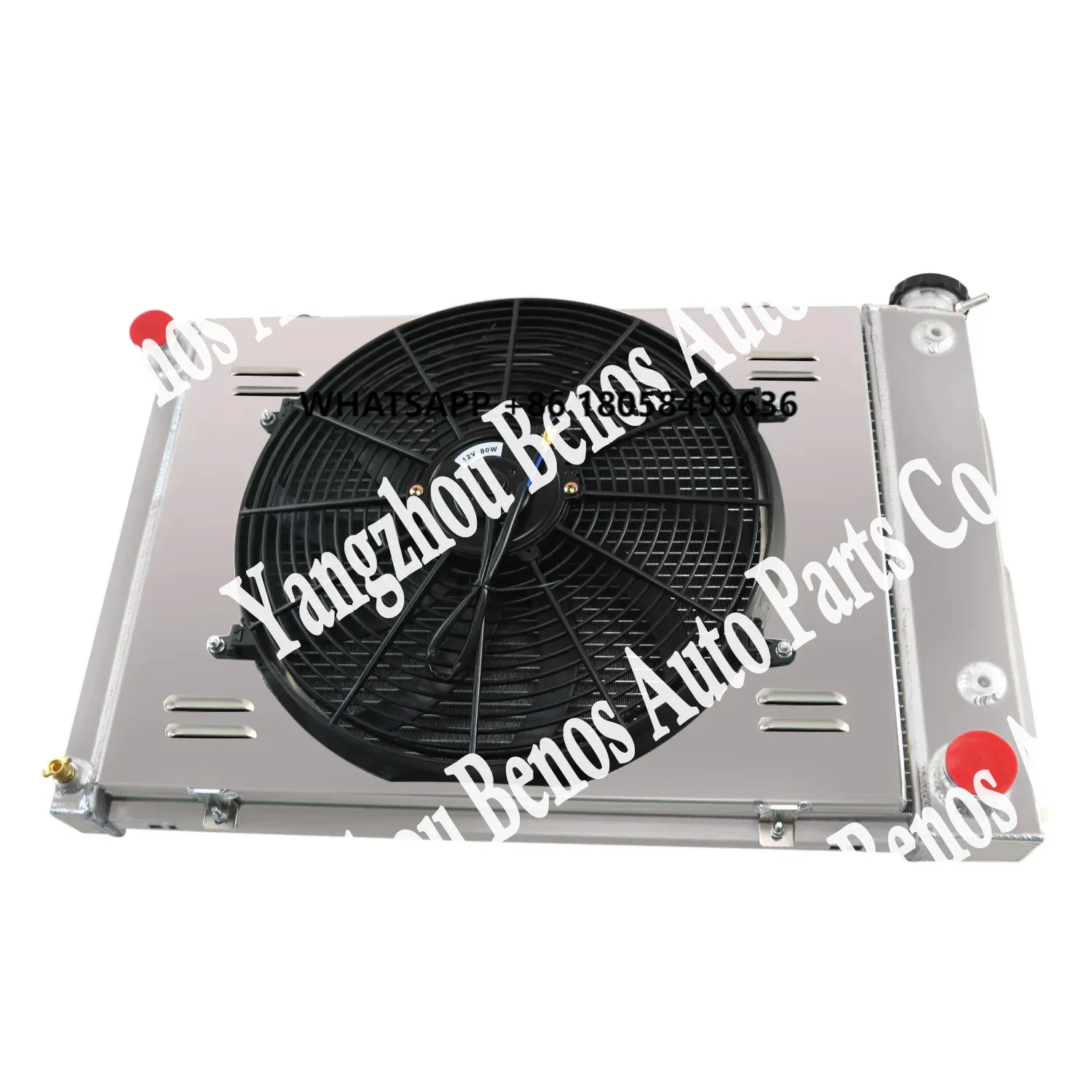 

4 Row Radiator+Shroud Fan for Ford Mustang Torino Mercury Cougar Marquis 1969-73