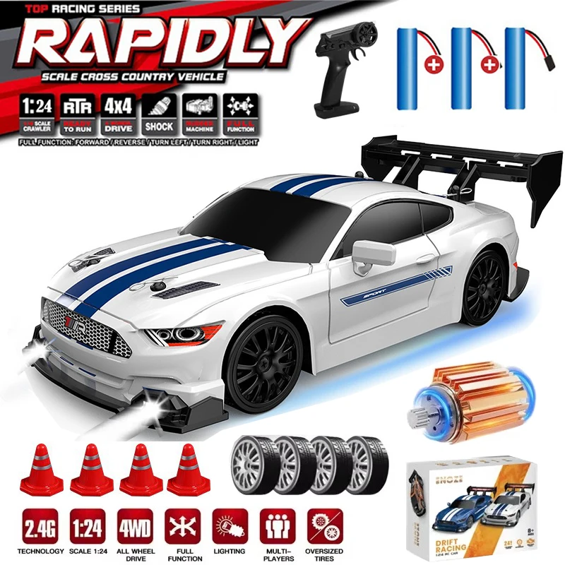 

4WD автомобиль для соревнований с дистанционным управлением RC Drift Racing 1:24 Высокоскоростной гоночный автомобиль 4X4 AE86 Модель игрушки для взрослых мальчиков подарки для детей