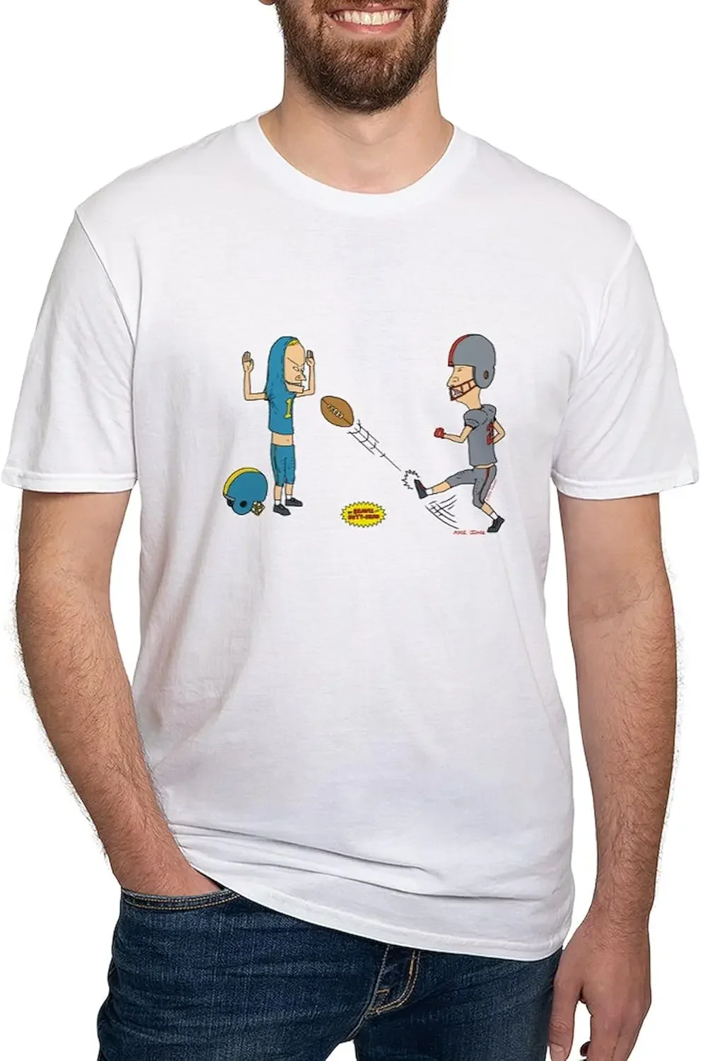 CafePress Beavis and Butthead Playing Men's Classic T Shirt Men's Semi-Fitted Classic Cotton T-Shirt