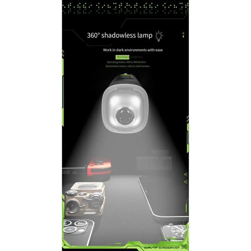 ABUI-JAKEMY 1Set Electric Screwdriver Set JM-8196, 3.7-4.2V Rechargeable Straight Handle Home Use