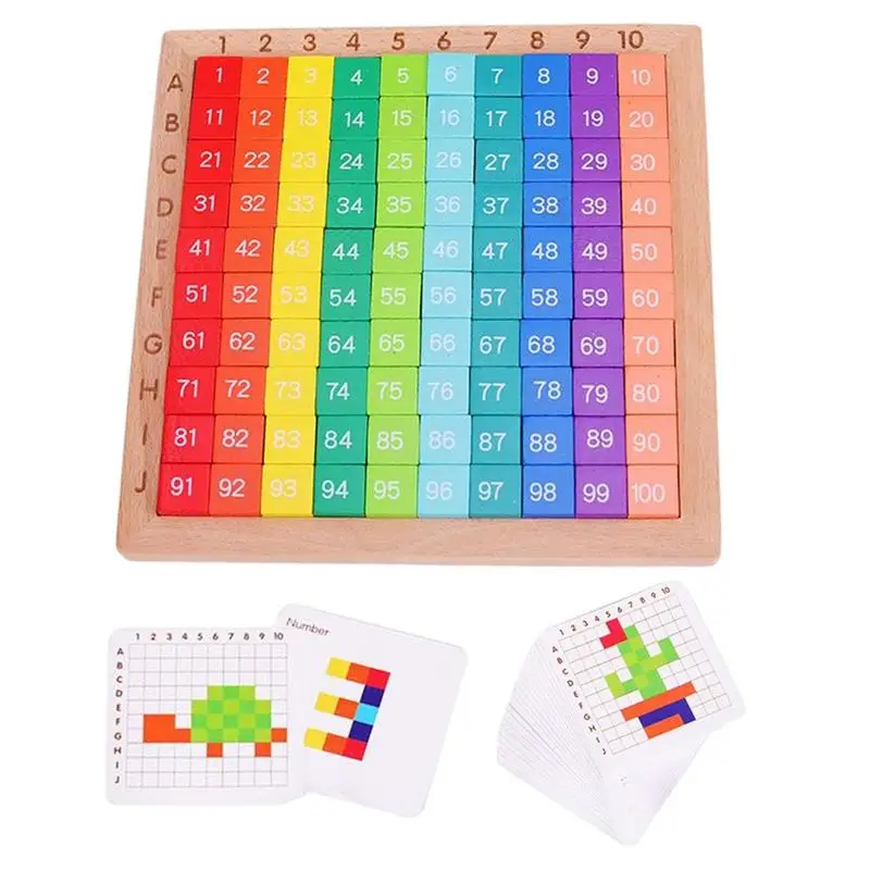 Blocchi di conteggio della matematica Montessori in legno 1-100 genitore-figlio interattivo apprendimento educativo precoce gioco di matematica per bambini