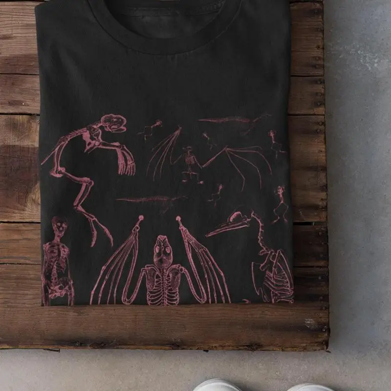 Bat Skeleton T Shirt Goth Clothing Taxidermy Gothic Oddities Curiosities Mall Pastel Grunge Alt