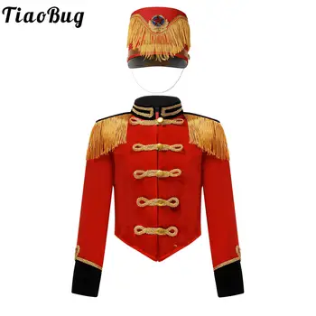 בנים בנות תוף ראשי צוות גדול של אגוז קרקרים תלבושת סט צועד הלהקה tassel מעיל תלבושות עבור ביצוע מתופף