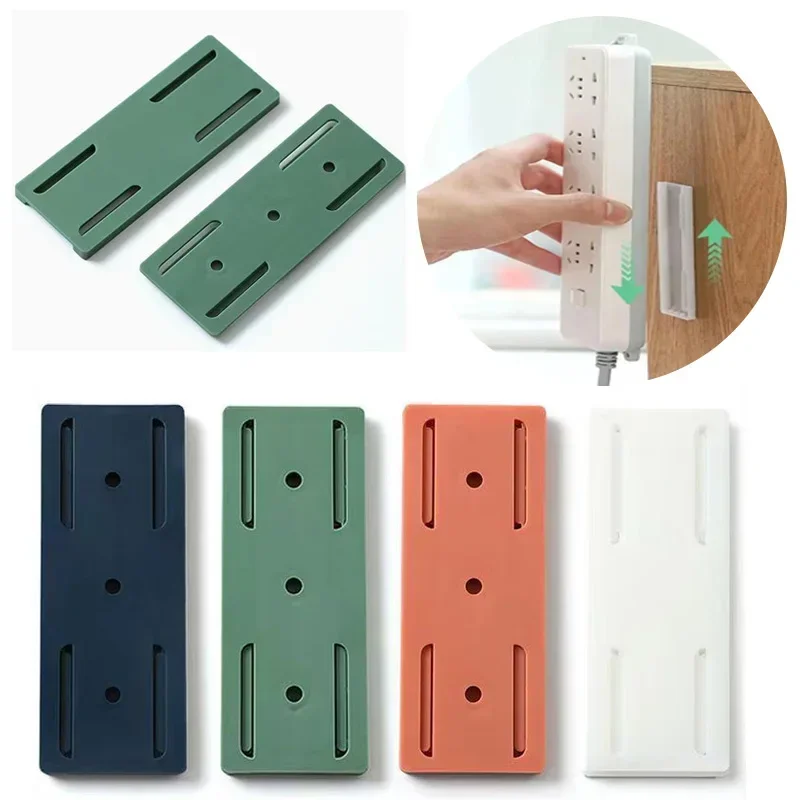 1PC Socket Paste Fixer Patch Panel Holder Wall Hanging Plug Fixing Device Punch-free Plug Multi-Purpose Hooks