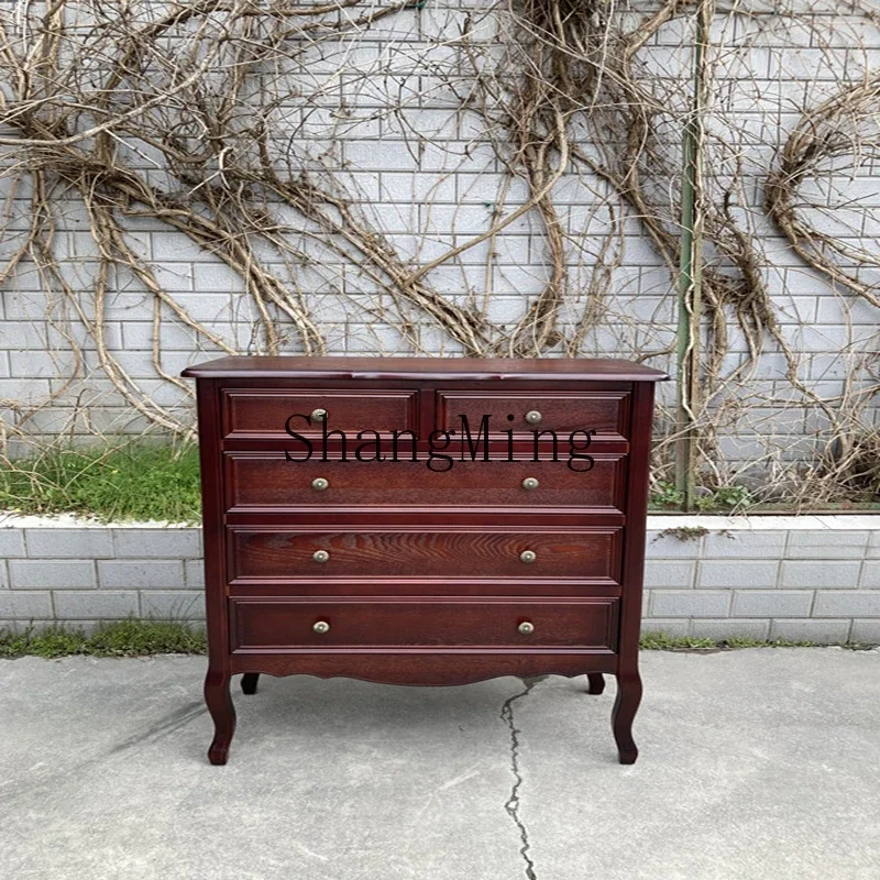 CL Vintage Five-Bucket Bedroom Side Drawer Walnut Color Used Cabinet Complete