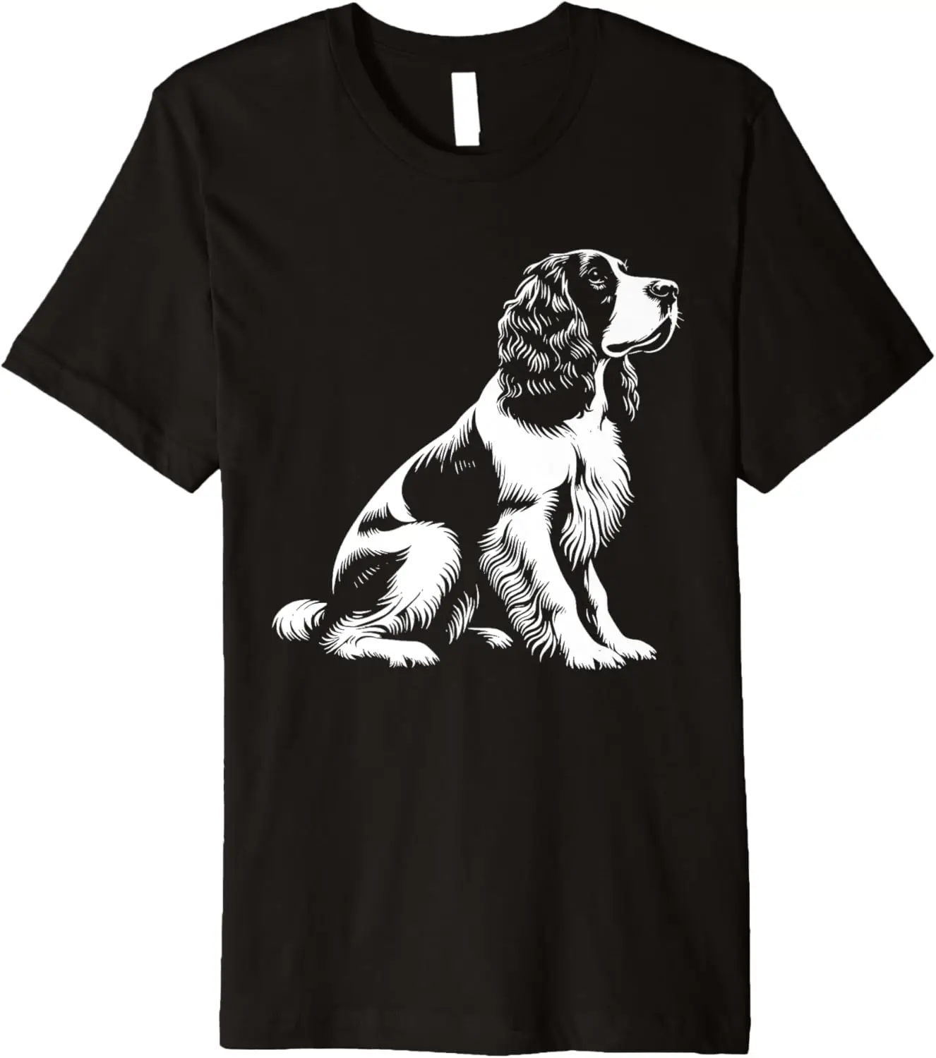 Perro papá mamá amante-Camiseta Premium monocromática Springer Spaniel