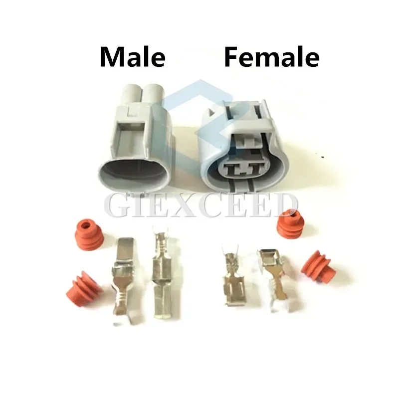 2 Sets Auto 2 Pin AC Assembly 176142-2 76143-6 Electronic Fan Socket Waterproof Connector For Toyota Ford Focus Mazda Haima
