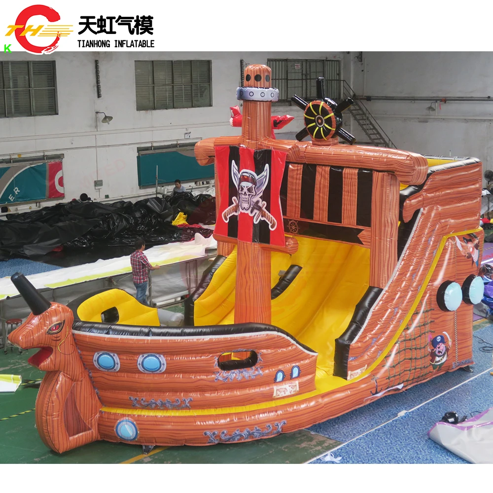 

Free Ship! 7x4x5mH Giant Inflatable Pirate Slide Pirate Boat Theme Inflatable Playground Fun City for Sale