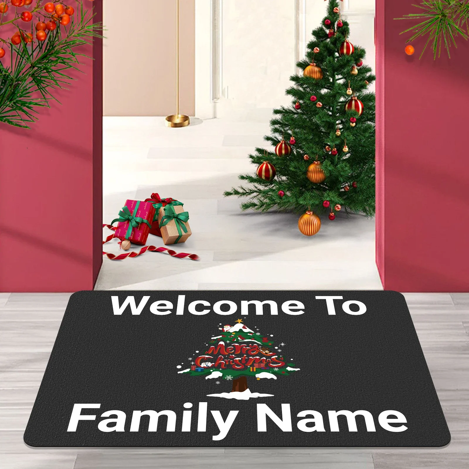 

Christmas Decoration Floor Mat Entrance Door Bedroom Bath Toilet Anti Slip Mat Carpet Merry Christmas Navidad New Year Gift