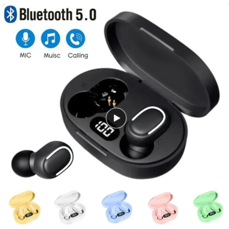 E7S TWS Wireless Headphones Bluetooth earphone Control Sport Headset Waterproof Microphone Music Earphone Work On All Smartphone