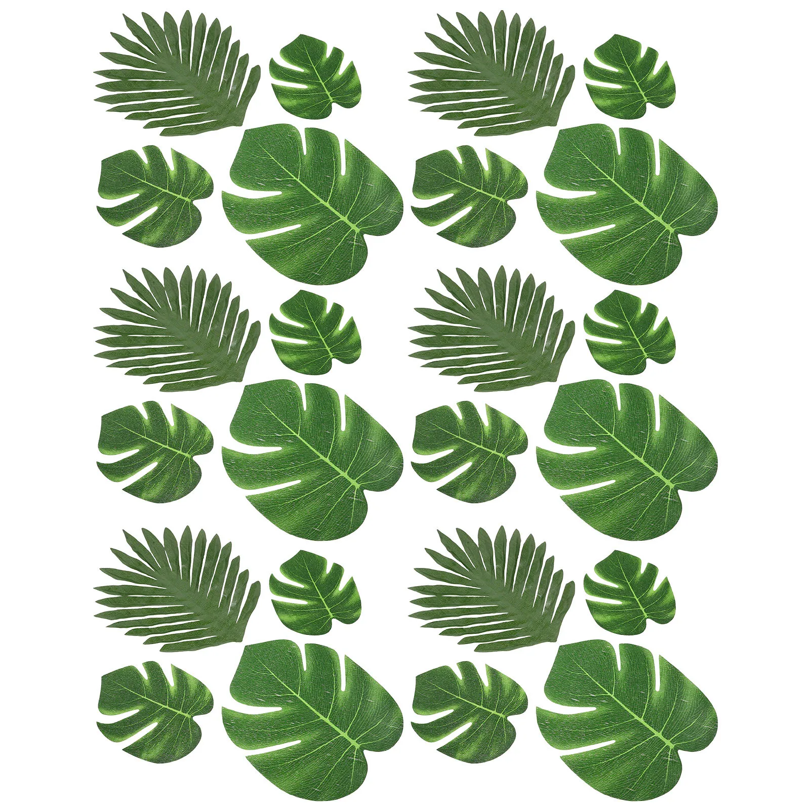

48Pcs Artificial Tropical Monstera Leaves Fake Green Leaf Jungle Dinosaur Hawaiian Luau Party Decor Faux Turtle Leaf