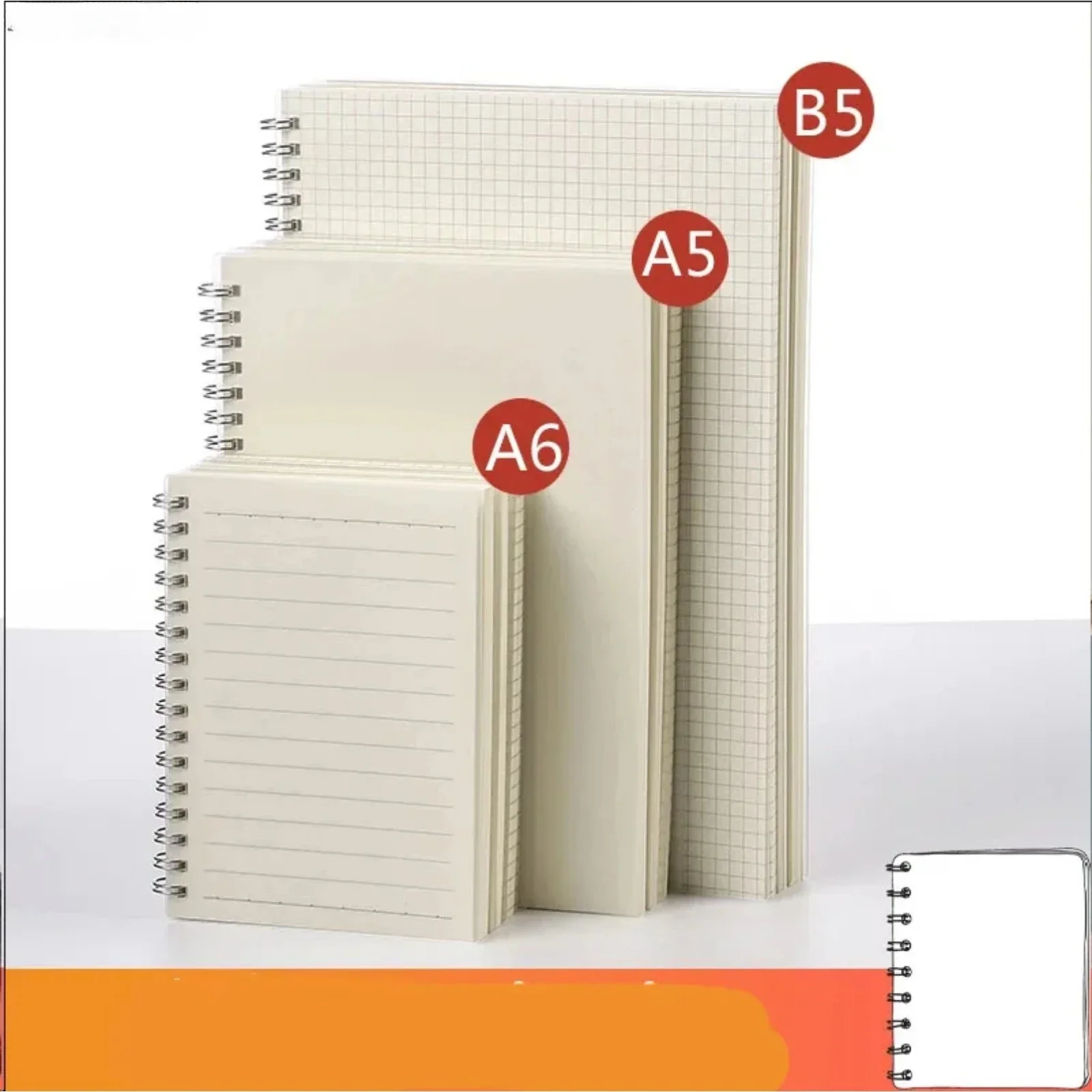 A5 A6 B5 Spiral Book Coil Notebook To-Do Lined DOT Blank Grid Paper Journal Diary Sketchbook for School Supplies Stationery