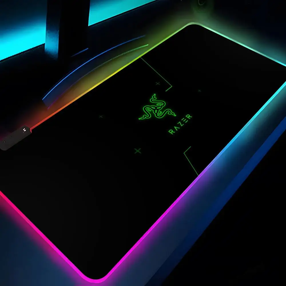 لوحة ماوس Razer XXL RGB لوحة ماوس ألعاب HD ملحقات ألعاب كبيرة بإضاءة LED وسجادة كمبيوتر مع إضاءة خلفية