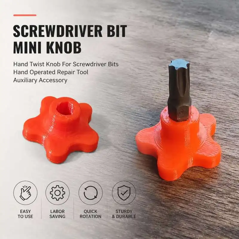 Screwdriver Bit Mini Knob Hand Twist Knob For Screwdriver Bits Hand Operated Repair Tool Auxiliary Accessory