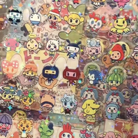 8pcs Japanese anime Tamagotchi Style pixel graph Cut film sticker desktop phone shell decoration Hand account diy accessory toy