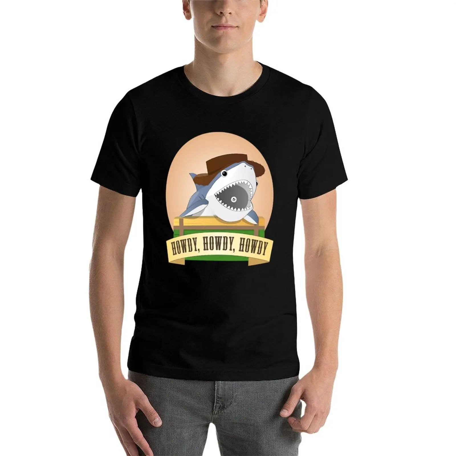 Cowboy Shark T-Shirt Breathable Gym Short Sleeve T-Shirt view 4