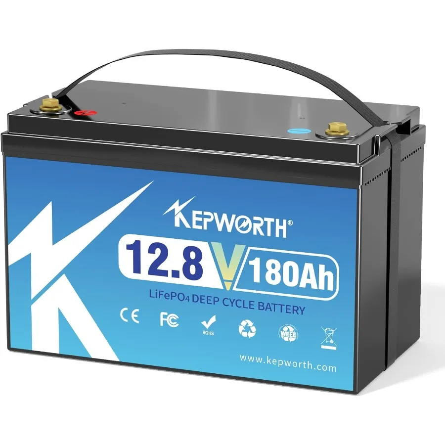 

12.8V 180Ah LiFePO4 Battery Rechargeable Lithium Iron Phosphate Battery Cells Grade A for Boat RV Solar Trolling Motor Off Grid